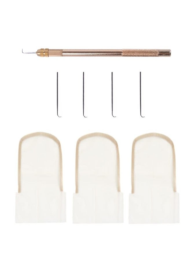 ياتشيو مجموعة إبر تهوية لصنع شعر مستعار من الدانتيل تتضمن 3 قواعد إغلاق شبكية من الدانتيل السويسري وحامل إبر واحد للشعر المستعار مع 4 إبر تهوية. - Image 1